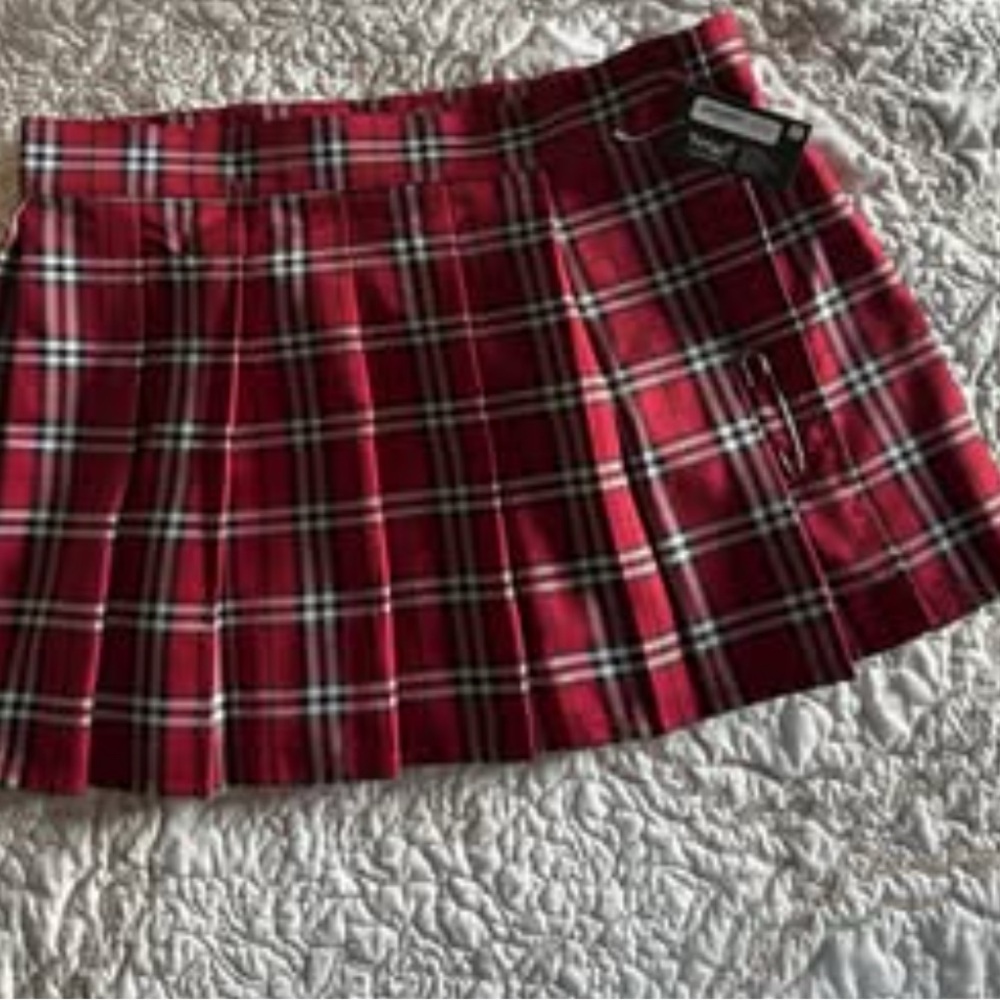 Spirit Red Plaid Mini Skirt